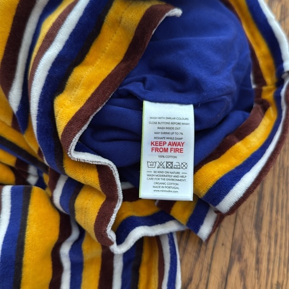 NWT mini rodini organic cotton velour blazer jacket boys unisex navy size 5-7 - Picture 7 of 8